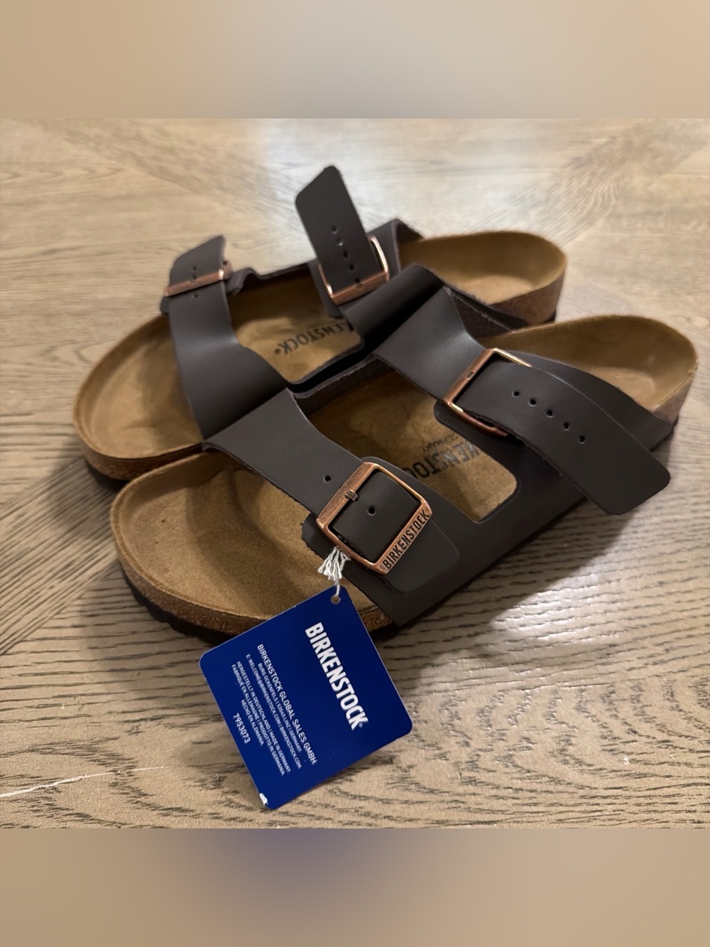 Birkenstock Arizona Men's Brown Slide Sandals Two-Strap Buckle 12